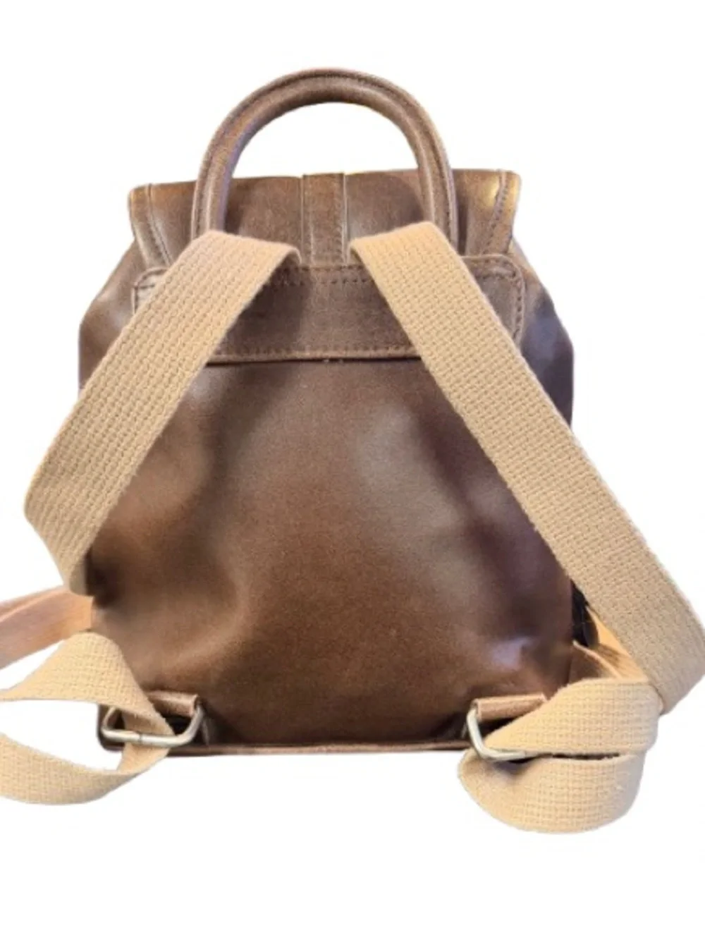 Esprit Mini Backpack Brown Faux Leather Adjustable Straps 9x8